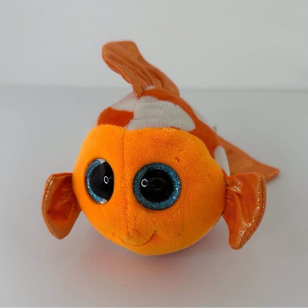 2017 TY beanie‎ baby Sami orange fish glitter blue eyes